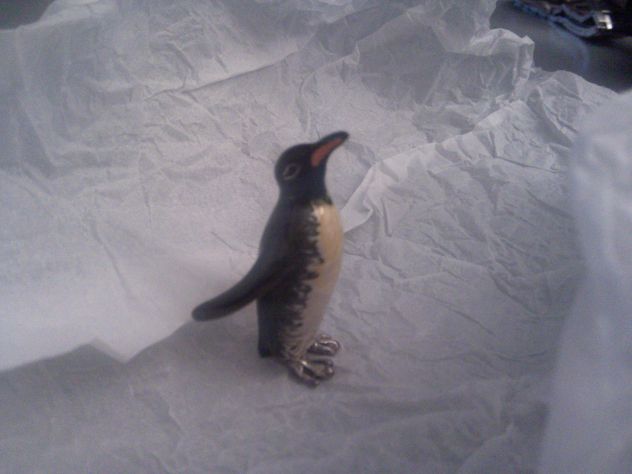 Coppia di Pinguini in argento smaltato - Foto 5