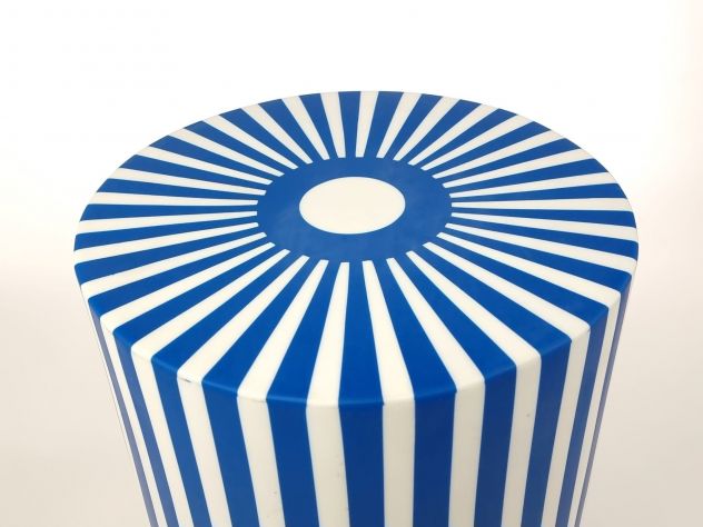 Tavolino marocchino fatto a mano blu e bianco – Design artigianale elegante - Foto 4