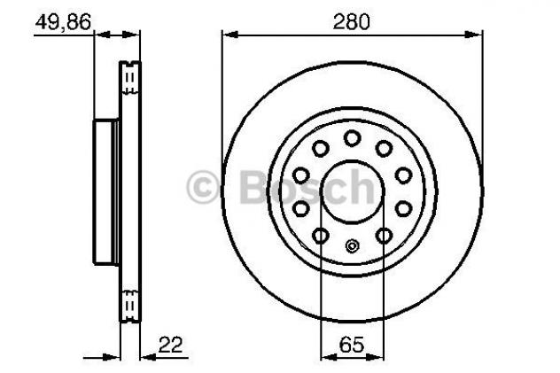 Disco Freno Bosch 0986479098 Per Skoda, Vw