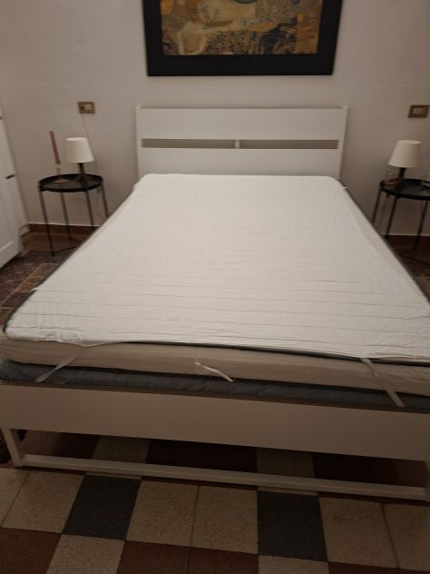 Struttura letto una piazza e mezzo, bianco, usato - Foto 2