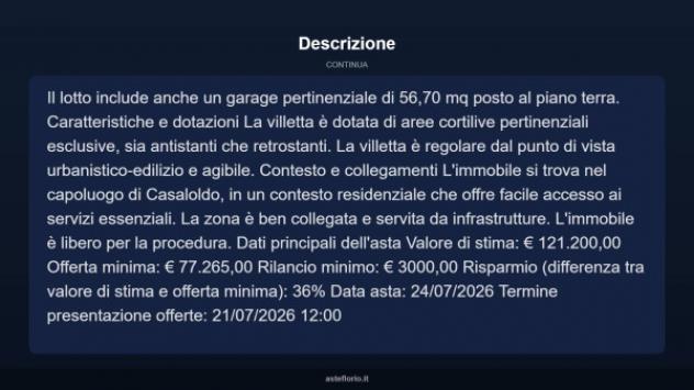Immobile in asta di 154 m² con più di 5 locali e box auto in vendita a Casaloldo - Foto 14