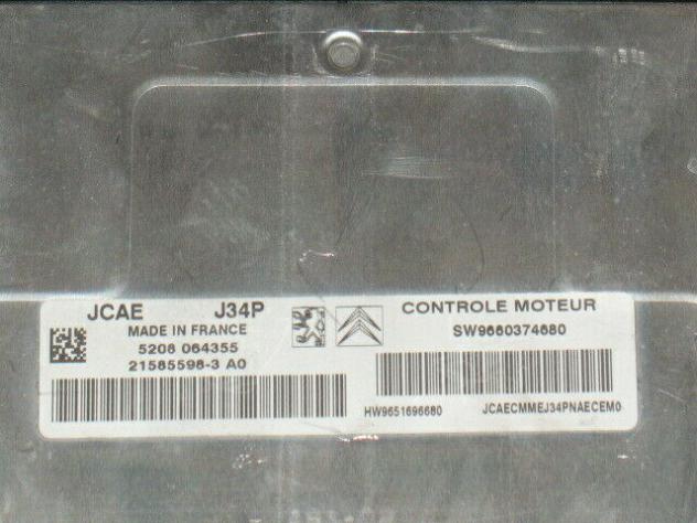9660374680 ECU CITROEN C2, C3 J34P SW 9660374680 HW 9651696680 - Foto 2