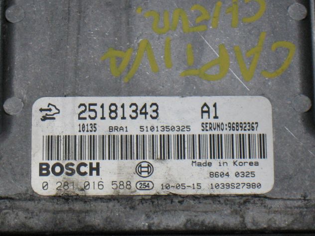 02810165 Ecu centralina Chevrolet Captiva 2.0 127cv Edc16c39 0281016588 25181343 - Foto 2