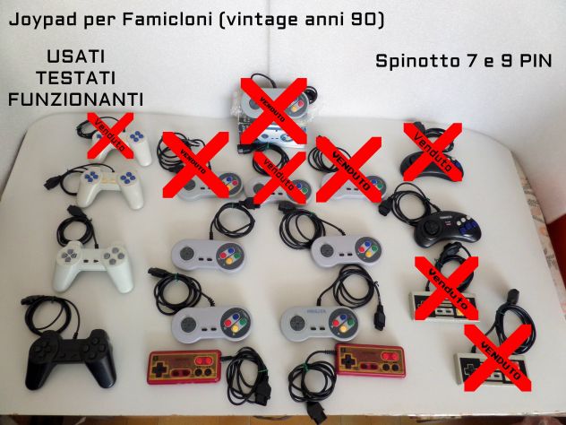 Joypad per famiclone (spinotti 7 e 9 PIN) vintage (vari modelli)