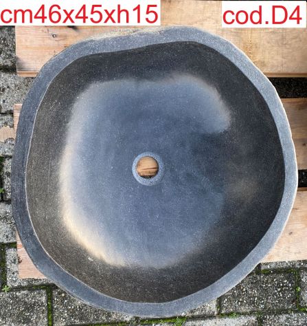 Lavabo lavandino da appoggio in pietra sasso di fiume 4 - Foto 5