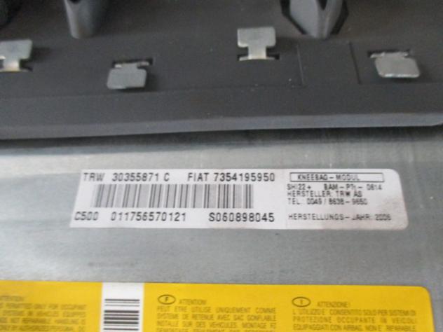 KIT AIRBAG COMPLETO CON CRUSCOTTO LEGGERMENTE GRAFFIATO (VEDI FOTO) FIAT CROMA SW 1.9 D 110KW 6M 5P (2007) RICAMBIO USATO 51746149 MD060740277 7354195 - Foto 6