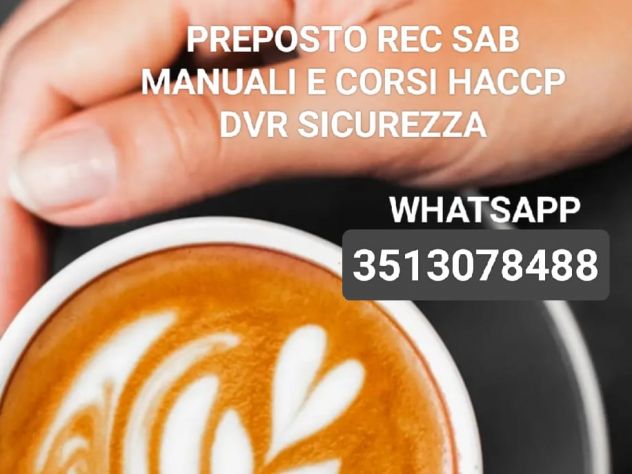 PREPOSTO REC SAB - HACCP - CORSO ONLINE - PREPOSTO REC SAB