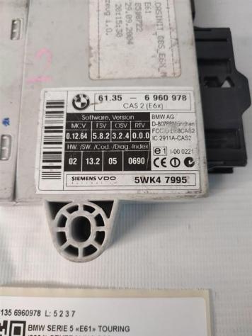 CENTRALINA COMFORT BMW Serie 5 E61 Touring 6135 6960978 diesel 2993 (03) - Foto 2