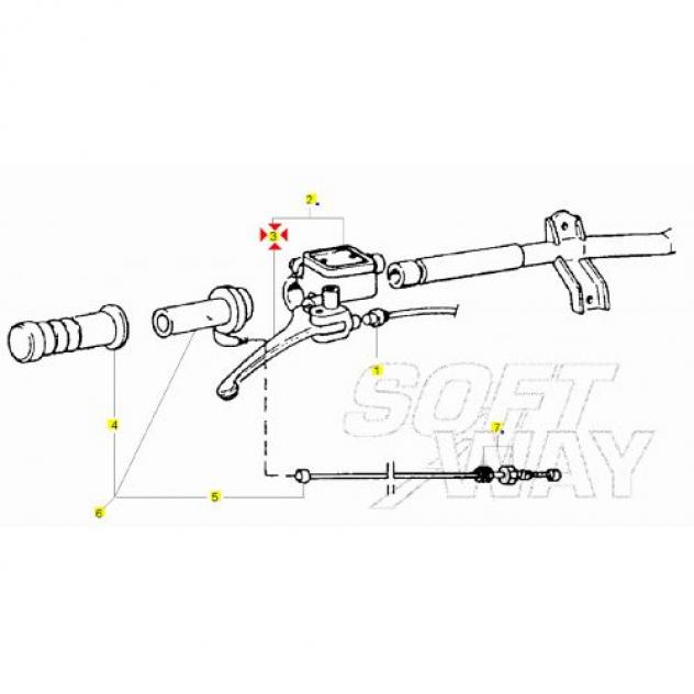 Leva destra freno per scooter Piaggio Zip Quartz Skipper 494951 - Foto 3
