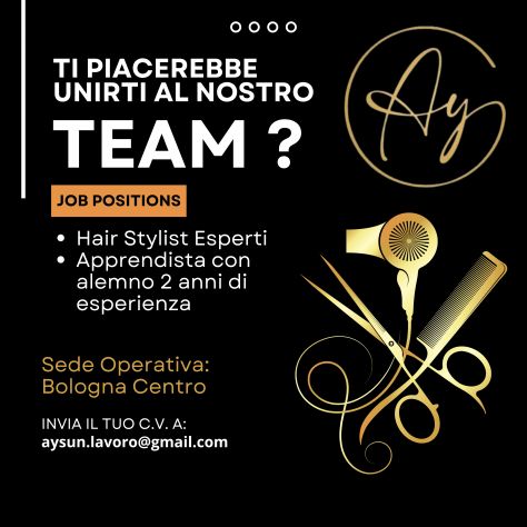 Ricerchiamo Hair Stylist e Apprendista Bologna centro