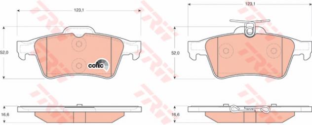 Trw Pattini Freno Ford Focus Ii/C-Max (03-)/Citroen Gdb1621