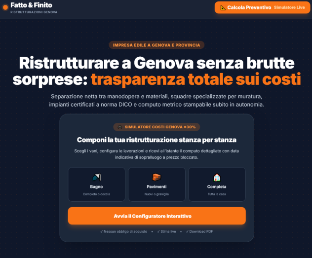 Quanto costa ristrutturare a Genova? Calcolo preventivo online - Foto 2