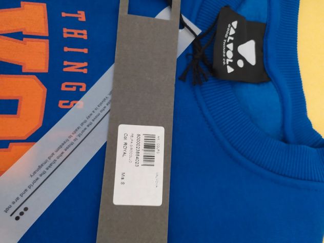 Valvola felpa unisex azzurra taglia S - Foto 3