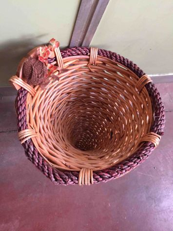 Cesto cono zaino in vimini - Foto 2