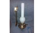Lampada da parete Vintage Ottone Stile Vecchia Marina Paralume in vetro opalino