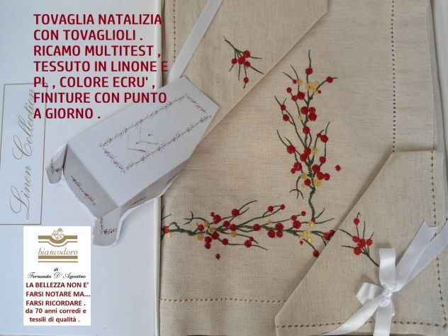 Tovaglie esclusive ricamate di Natale vari modelli e prezzi - Foto 9
