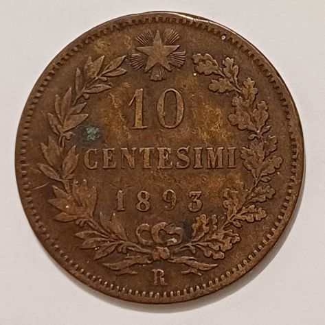 REGNO D'ITALIA, UMBERTO I°, 10 CENTESIMI 1893. - Foto 3