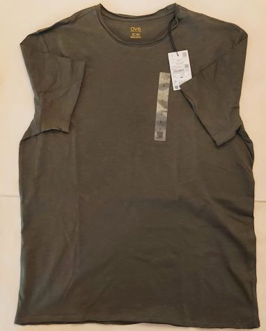 T-shirt verde puro cotone della linea OVS regular fit misura L Nuova con etichet - Foto 7
