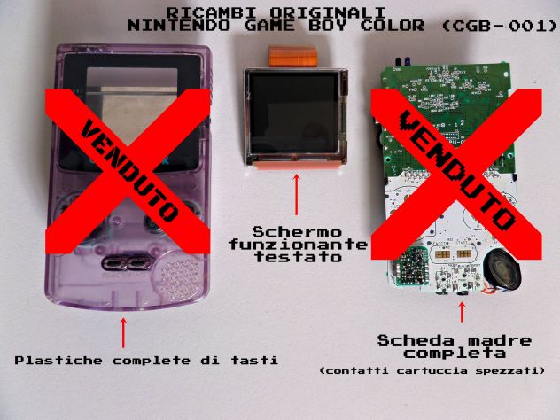 Ricambi Game Boy Color (schermo-Plastiche-scheda madre) ORIGINALI