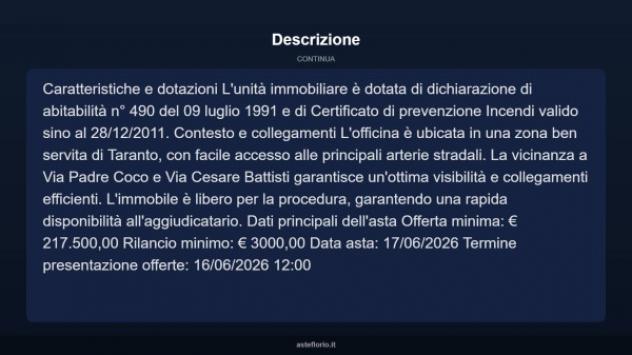 Immobile in asta di 2457 m² in vendita a Taranto - Foto 4