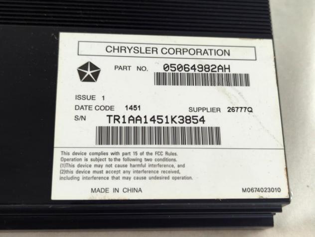 05064982AH AMPLIFICATORE AUDIO LANCIA THEMA 3.0 D 176KW AUT 5P (2011) RICAMBIO USATO - Foto 6