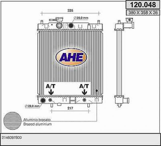 Radiatore Raffreddamento Nissan Micra Benzina 2146097B00