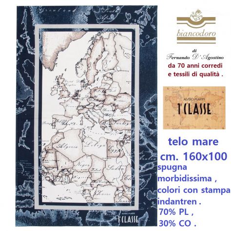 Telo mare spugna 1^CLASSE ALVIERO MARTINI cm. 160 x 100 - Foto 3