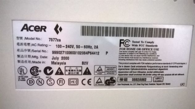 Monitor Acer 7377xe 17 Pollici. - Foto 2