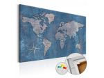 Quadro Di Sughero Planisfero Blu Scuro Arredalacasa