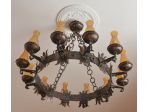 Magnifico Lampadario Antico in Bronzo – Stile Medievale/Rinascimentale