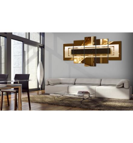 Quadro Scuro Con Striscia Dorata 100x50 E 200x100 ARREDALACASA - Foto 2