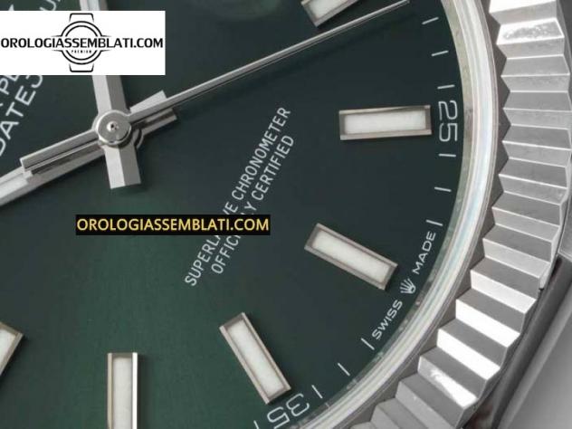 Rolex Replica DATEJUST 41 126334 1:1 BEST EDITION ACCIAIO 904L QUADRANTE VERDE SUL BRACCIALE OYSTER 3235 - Foto 13