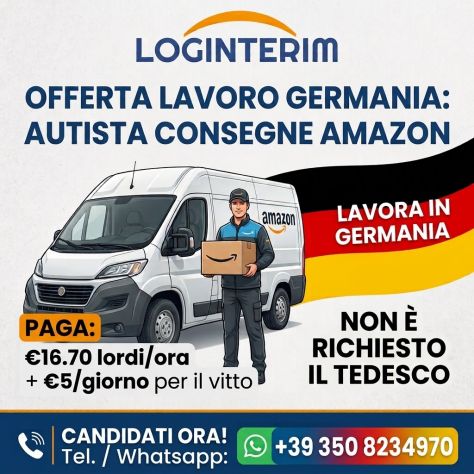 Autista pat. B consegne Amazon in Germania