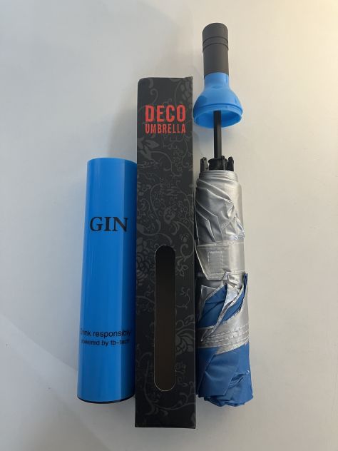Ombrello a forma di bottiglia di GIN - Blu - Foto 3