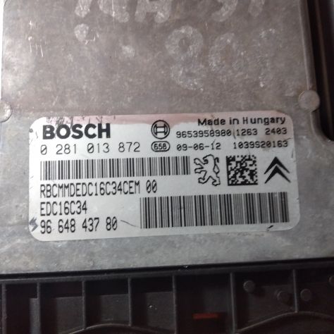 CENTRALINA MOTORE CITROEN BERLINGO C4 C3 PEUGEOT 308 PARTNER 1.6HDI 0281013872 - Foto 4