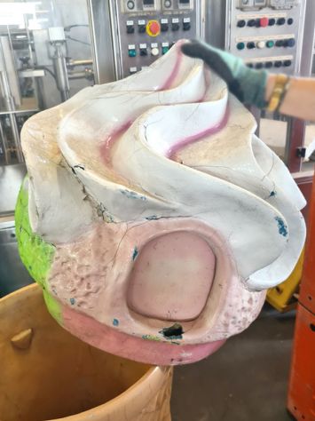 cestino decorativo a cono gelato usato - Foto 3