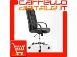 POLTRONA UFFICIO ERGONOMICA GIREVOLE IN ECOPELLE NERA - DIREZIONALE MODELLO &hellip;