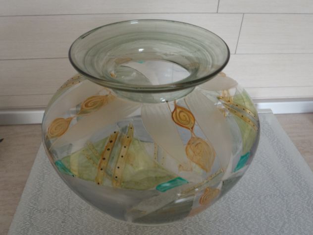 Centrotavola vaso vetro decorato - Foto 2