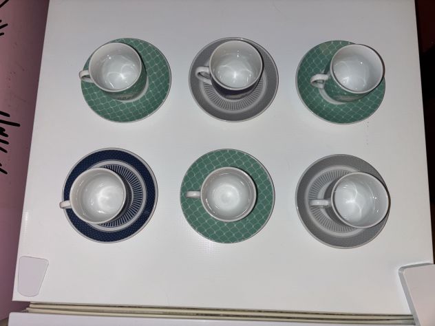 SERVIZIO DA 6 TAZZINE+6PIATTINI DA CAFFÈ NUOVI MAI USATI ABBINATI INTROVABILI - Foto 3