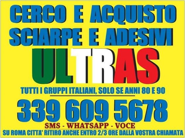 Adesivi e sciarpe ultras anni 80 e 90.