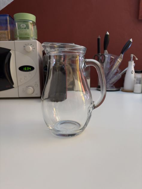CARAFFA/BROCCA COME NUOVA MA VINTAGE IN VETRO SPESSO TRASPARENTE MARCA PASABAHCE - Foto 7