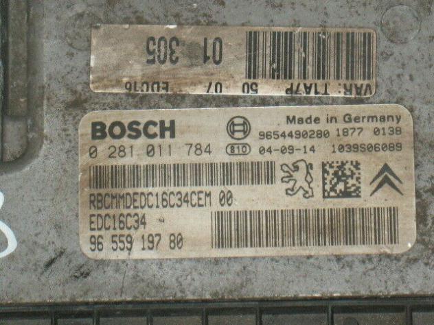 0281011784 ECU PEUGEOT 206 1.4 0281011784 9655919780 EDC16C34 - Foto 2