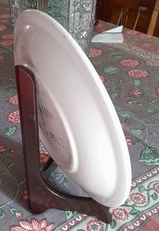 piatto in ceramica con supporto ligneo - Foto 3