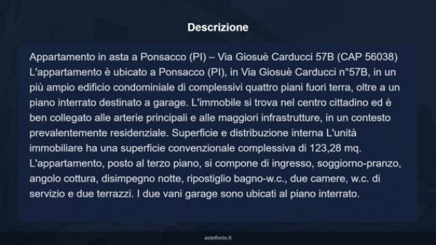 Immobile in asta di 107 m² con più di 5 locali e box auto doppio in vendita a Ponsacco - Foto 13