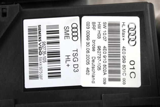 4E0839461C MOTORINO MECCANISMO ALZA-VETRO ALZA-CRISTALLO PORTA POSTERIORE SINISTRA AUDI A8 4E 4.2 B 4X4 246KW AUT 4P (2005) RICAMBIO USATO 4E0959801C - Foto 2