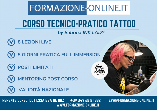 CORSO DI TATUAGGIO TECNICO-PRATICO con Sabrina INK LADY - SIRACUSA