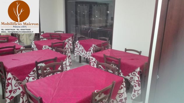 Set Tavoli E Sedie Cod 100 In Legno Per Arredamento Ristorante Bar Pizzeria Pub - Foto 9