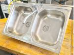 lavello due vasche a incasso in inox usato