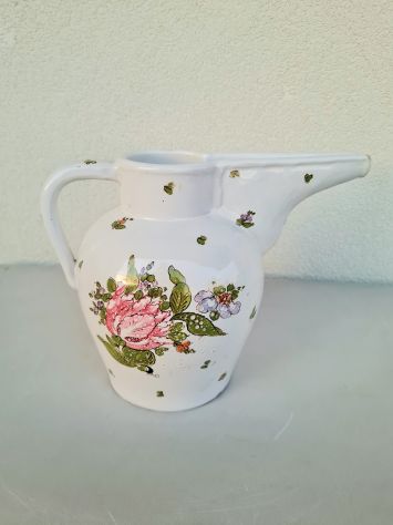 Antica Brocca in Ceramica Vecchia Lodi motivo floreale - Foto 2