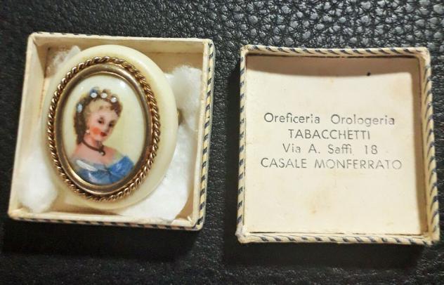 Spilla cammeo  vintage in  porcellana LIMOGES made - Foto 3